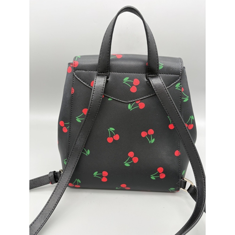 Kate Spade New York Black Red Cherries Womens Purse Bag with Straps Faux Leather - Picture 2 of 11
